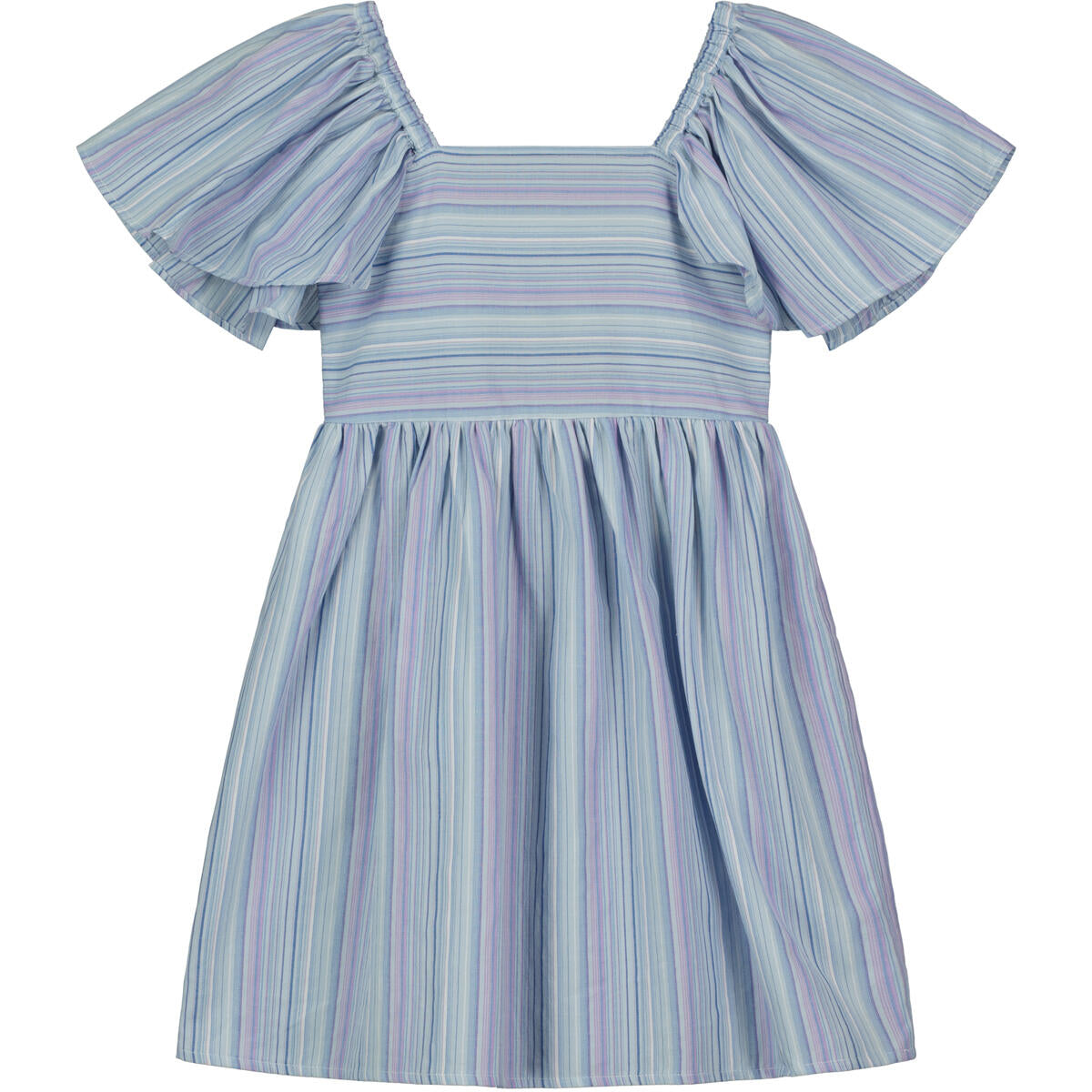 VIGNETTE HALLIE DRESS LAVENDER STRIPE