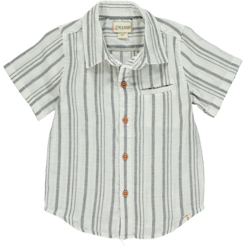 ME & HENRY NEWPORT WOVEN SHIRT GREY STRIPE