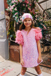 LOLA AND THE BOYS ROSE FEATHER PARTY DRESS