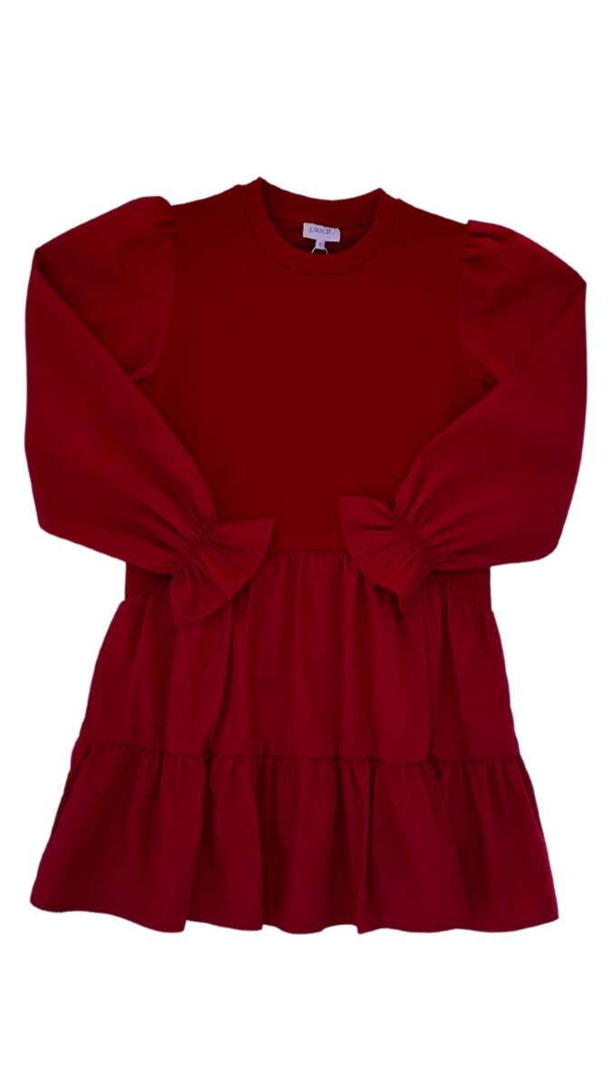 PLEAT CECE DRESS RED