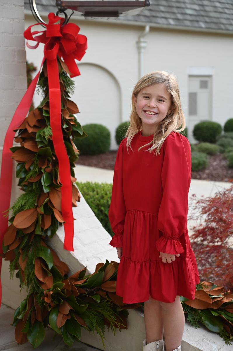 PLEAT CECE DRESS RED