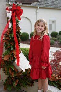 PLEAT CECE DRESS RED
