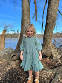 VIGNETTE SAOIRSE DUSTY TEAL DRESS