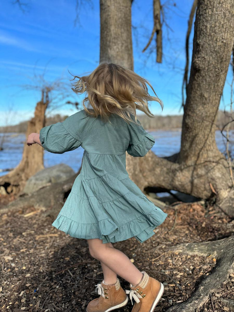 VIGNETTE SAOIRSE DUSTY TEAL DRESS