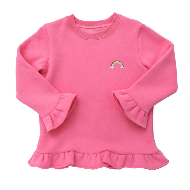 ITSY BITSY RUFFLE SWEATSHIRT RAINBOW