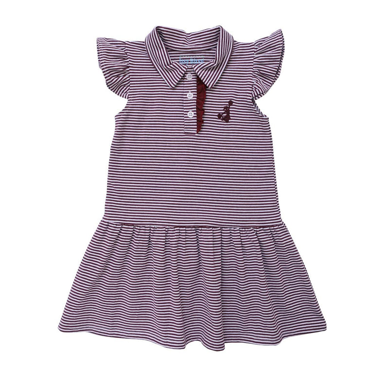 ITSY BITSY GAME DAY DRESS MAROON