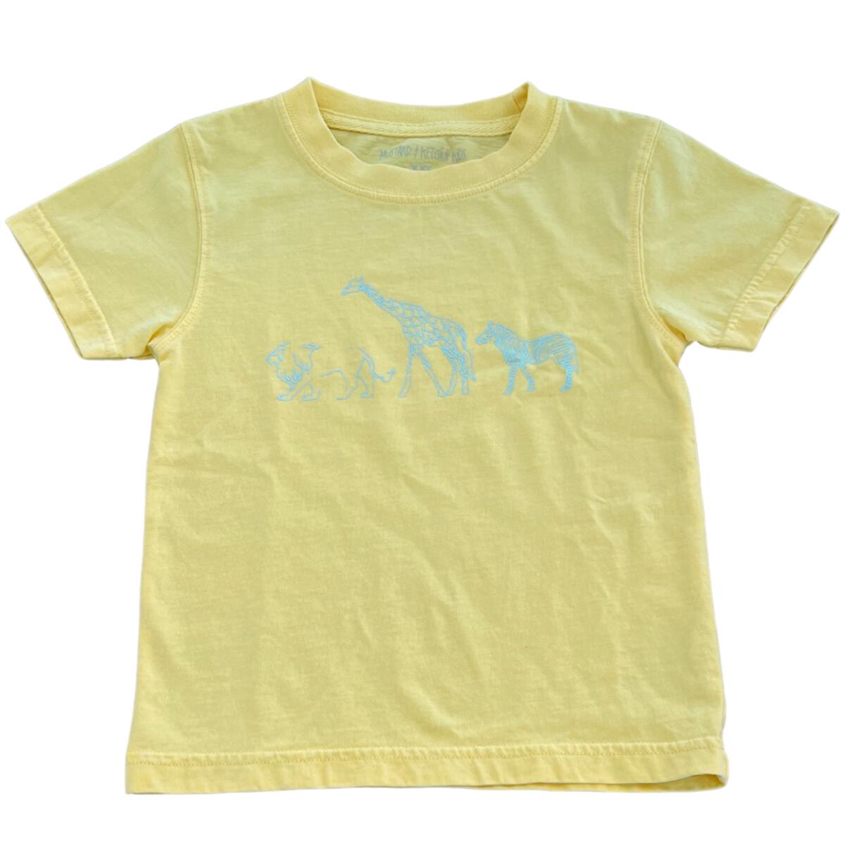 MUSTARD & KETCHUP YELLOW ZOO ANIMALS T-SHIRT