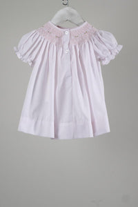 Baby Blessings Light Pink Geometric Iris Dress With Bonnet