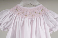 Baby Blessings Light Pink Geometric Iris Dress With Bonnet
