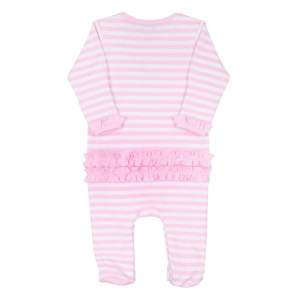 MAGNOLIA BABY GINGERBREAD LAND COMBO RUFFLE LAP FOOTIE PINK