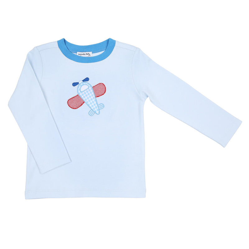 MAGNOLIA BABY PROPELLER PALS APPLIQUE LONG SLEEVE