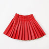 LOLA AND THE BOYS RED PLEATED VEGAN LEATHER MINI SKIRT