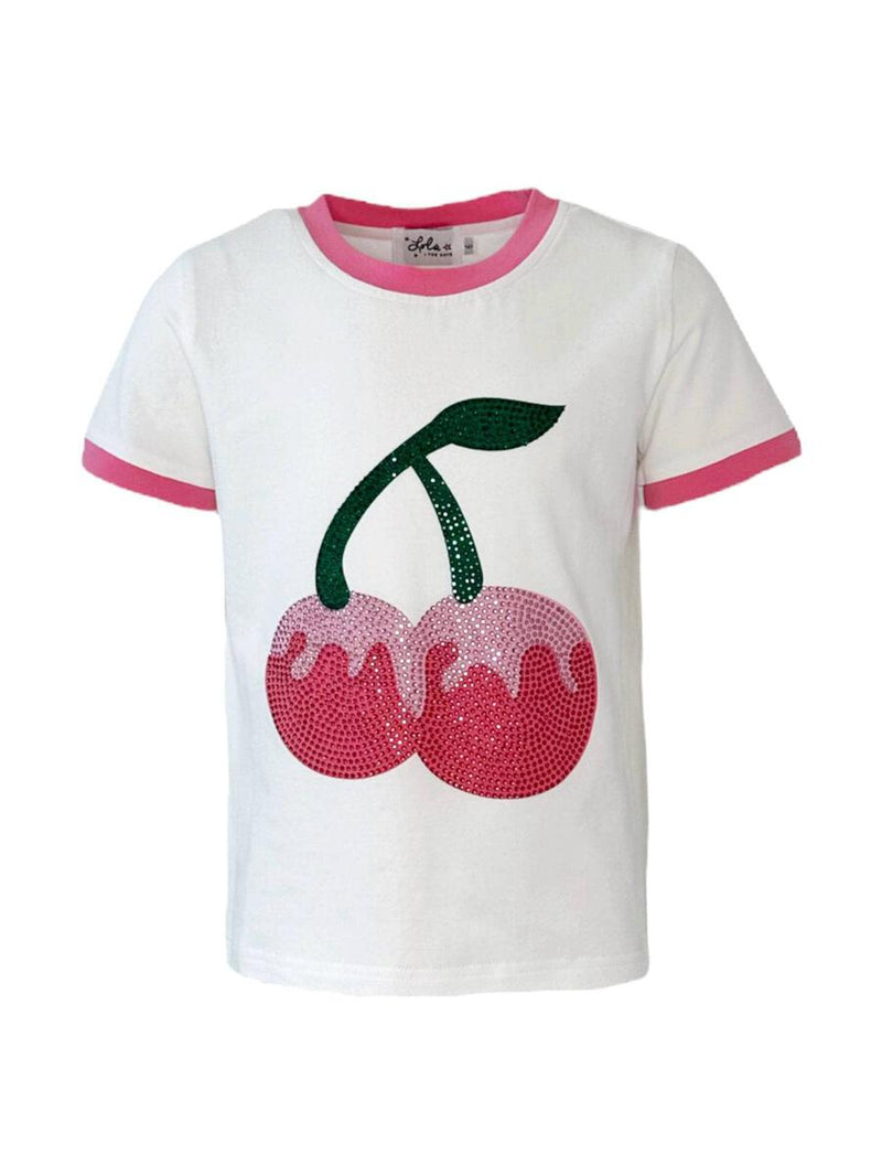 LOLA AND THE BOYS CRYSTAL CHERRY TEE