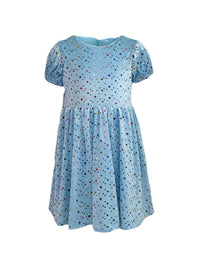 LOLA AND THE BOYS RAINBOW STAR VELOUR DRESS