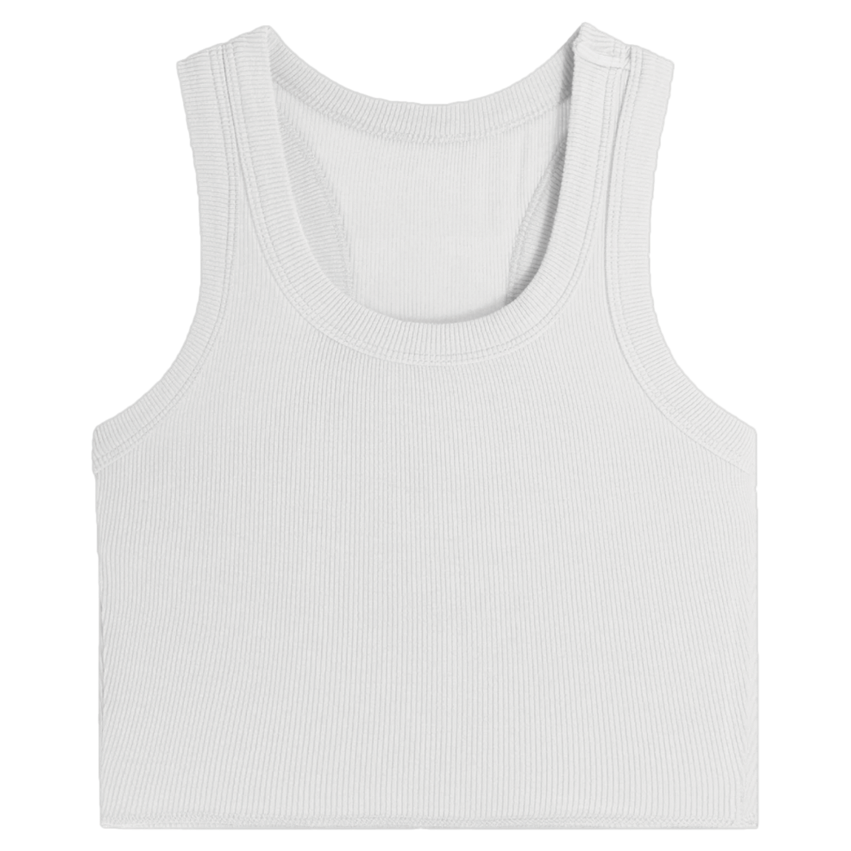 SUZETTE COLLECTION CROPPED RIBBED TANK WHITE