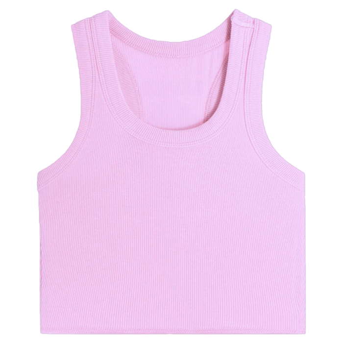 SUZETTE COLLECTION CROPPED RIBBED TANK PINK