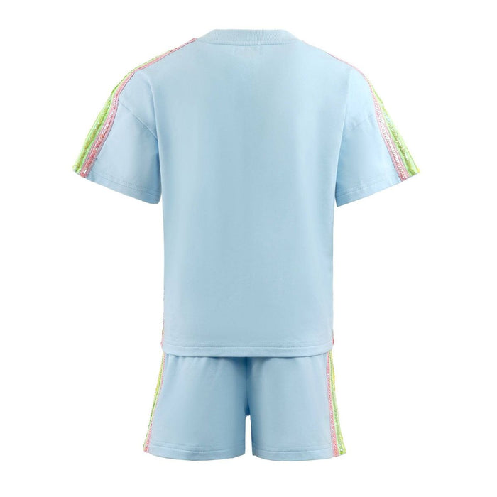 LOLA AND THE BOYS BLUE RAINBOW STRIPE SHORT SET