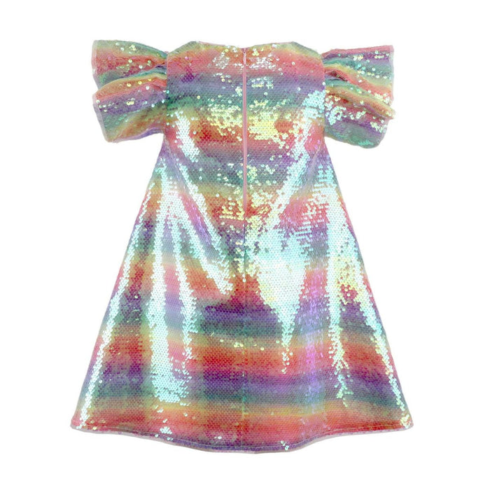 LOLA AND THE BOYS SEQUIN RAINBOW SHIMMER DRESS