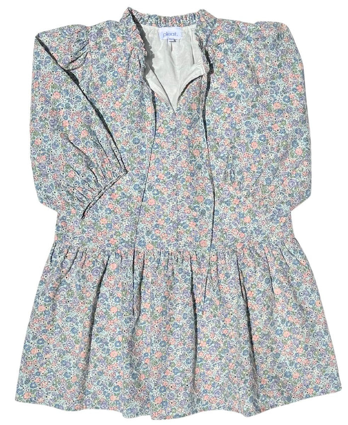 PLEAT EVE DRESS ENGLISH GARDEN