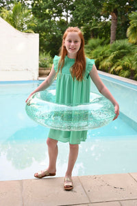 PLEAT LOTTIE DRESS LAGOON