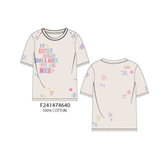 PAPER FLOWER TWEEN IT COST ZERO TEE