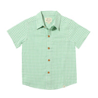 ME & HENRY NEWPORT WOVEN SHIRT GREEN/WHITE PLAID