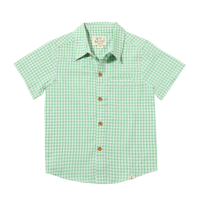 ME & HENRY NEWPORT WOVEN SHIRT GREEN/WHITE PLAID