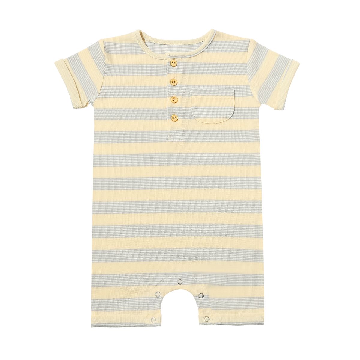 ME & HENRY MARTINGALE HENLEY ROMPER GREY/CREAM STRIPE