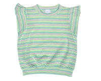 PLEAT OLIVIA KNIT TOP STRIPES