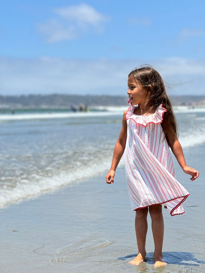 VIGNETTE JOSEPHINE DRESS RED STRIPE