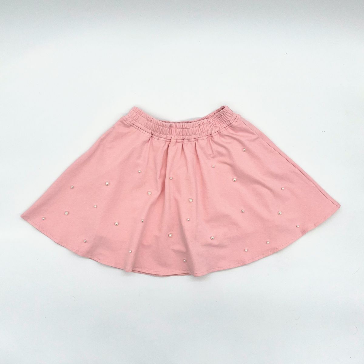 BLENDED SPIRIT PINK PUFF SLEEVE PEARL SKORT SET PINK