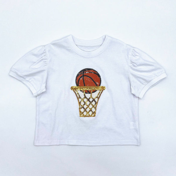 BLENDED SPIRIT SEQUINS BASKETBALL HOOP TEE