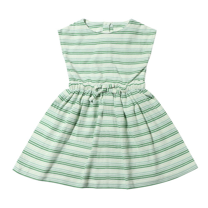 VIGNETTE CINDY DRESS GREEN STRIPE TERRY