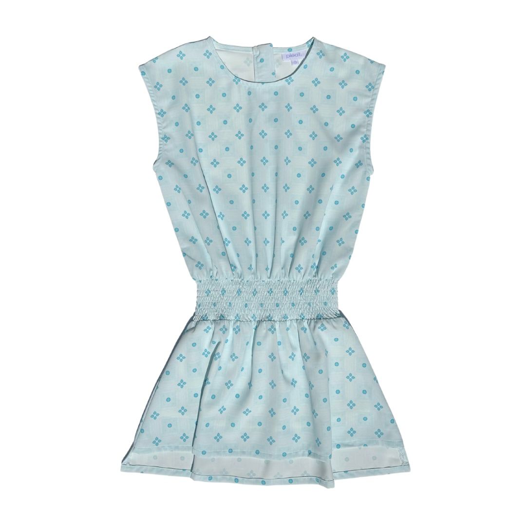 PLEAT JOSIE DRESS AQUA CLOVER