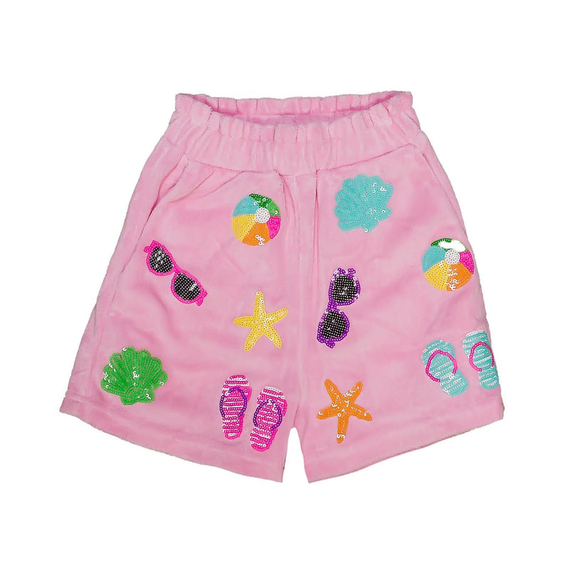 BELLE CHER LIGHT PINK BEACH TERRY CLOTH SHORTS