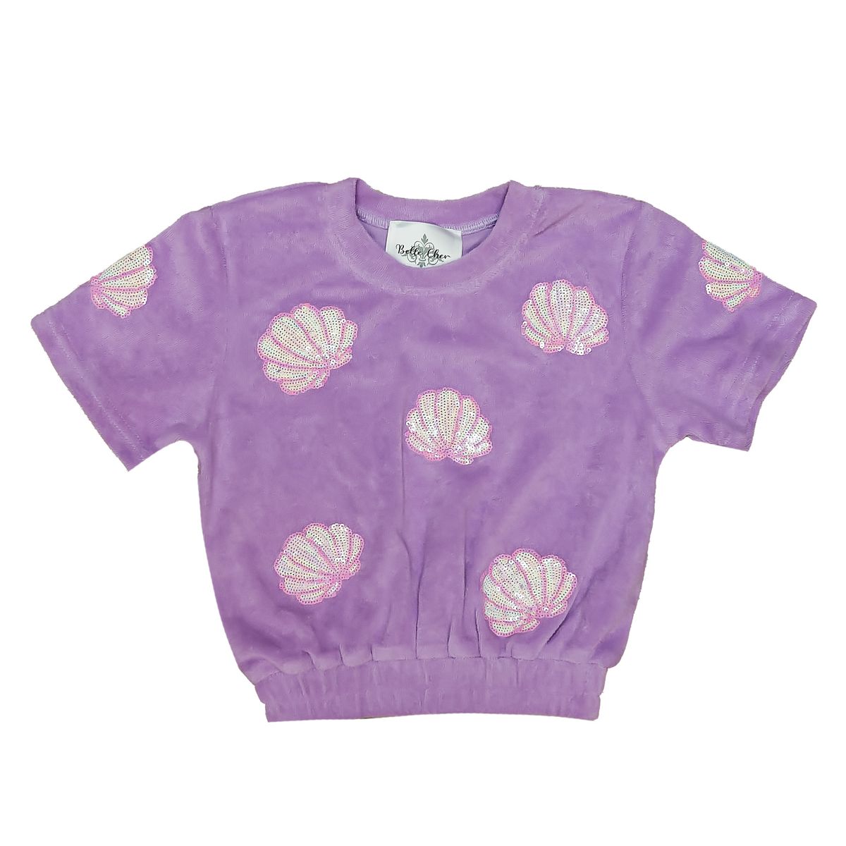 BELLE CHER LAVENDER TERRY CLOTH SEASHELL TOP