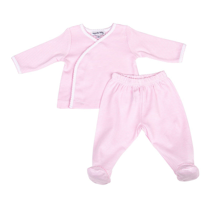 MAGNOLIA BABY MINI STRIPES FOOTED PANT SET