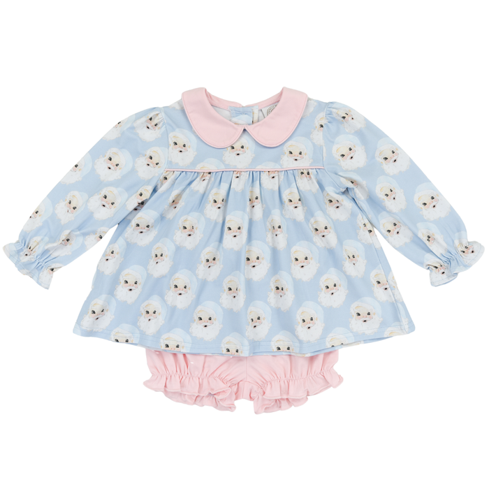 CYPRESS ROW SANTA BABY GIRL BUBBLE SHORT SET