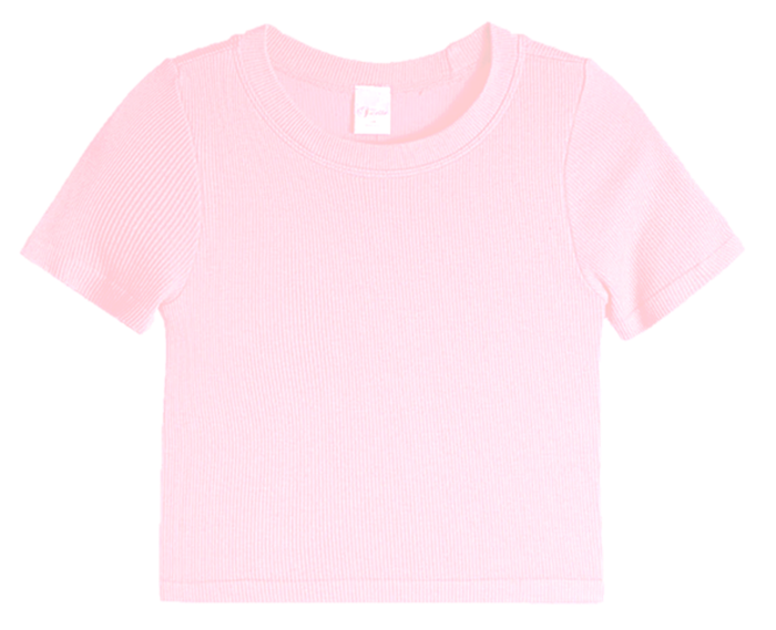 SUZETTE COLLECTION RIBBED FITTED SEAMLESS TOP PINK