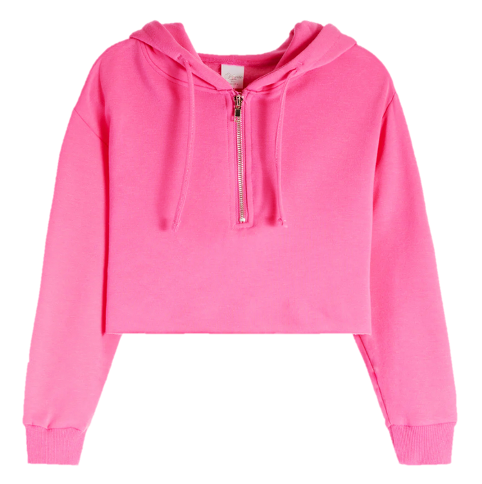 SUZETTE COLLECTION SOFT CLOUD HALF ZIP HOODIE PINK