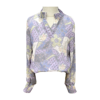 PLEAT ELIZABETH TOP PURPLE PATCH