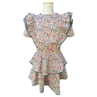 PLEAT COLLIER DRESS JEWEL FLORAL