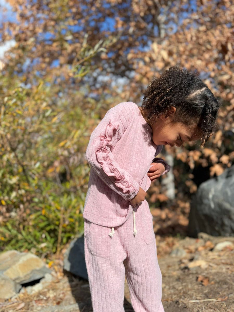 VIGNETTE GIRLS BLAIRE JOGGER SET ROSE