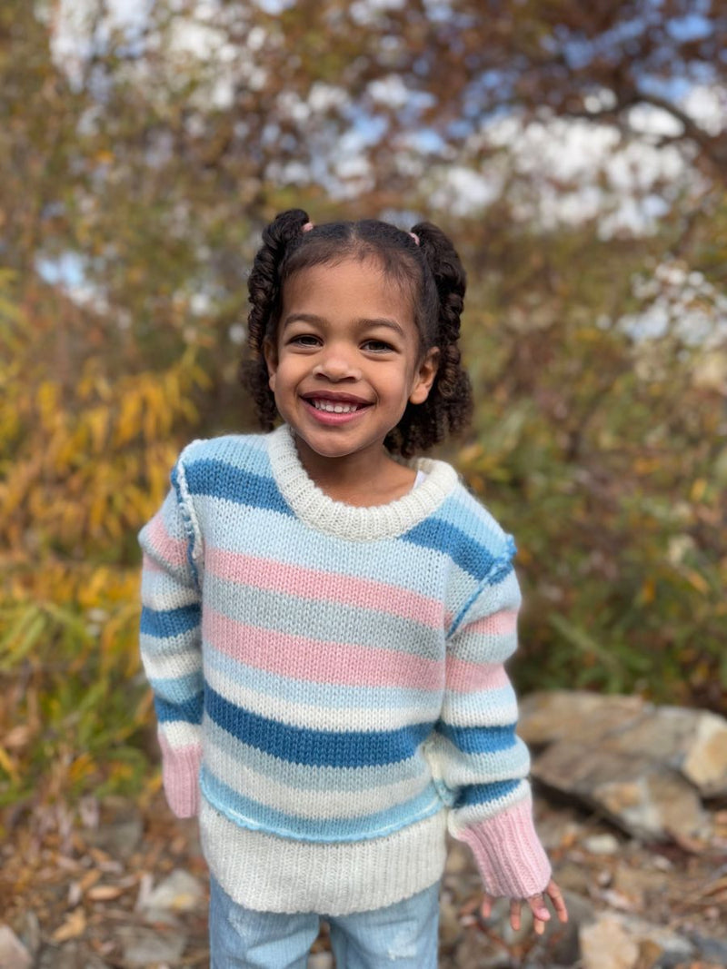 VIGNETTE GIRLS DONNA SWEATER BLUE/PINK
