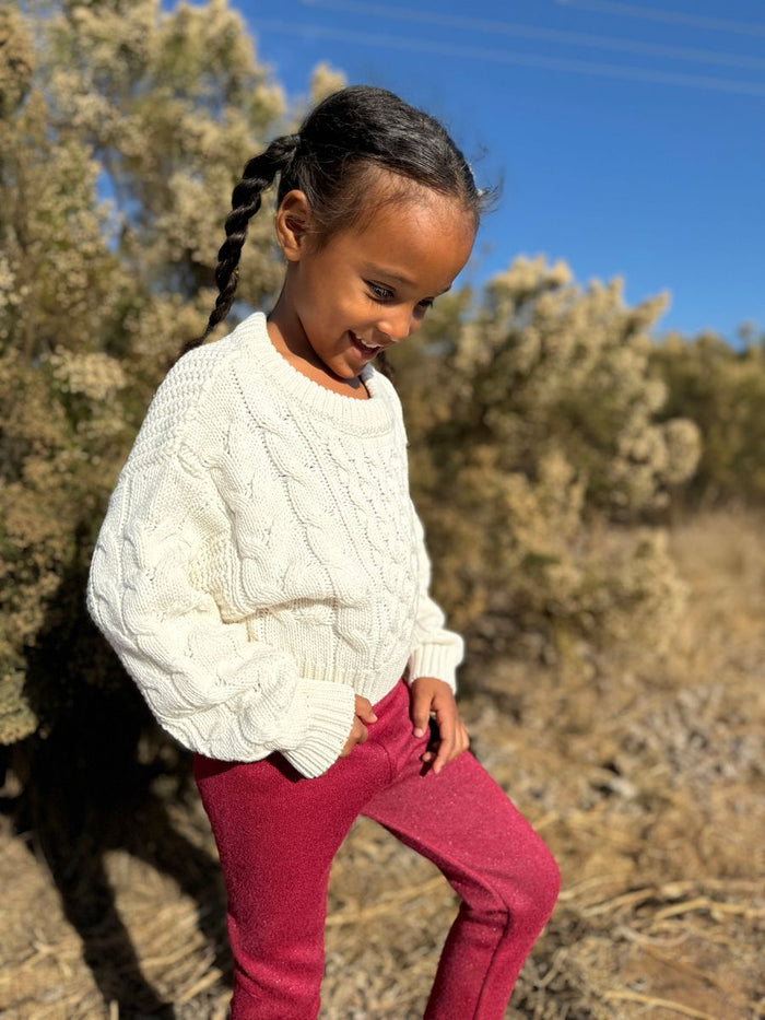 VIGNETTE GIRLS MOLLY SWEATER IVORY