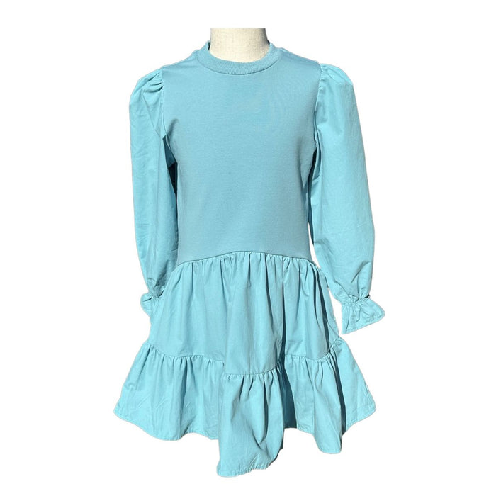 PLEAT CECE DRESS PEACOCK BLUE