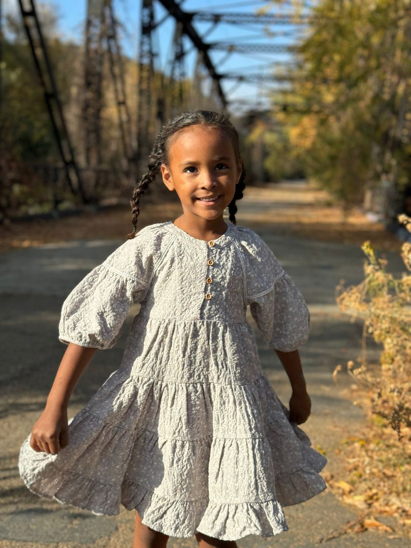 VIGNETTE SADIE DRESS TAUPE EYELET