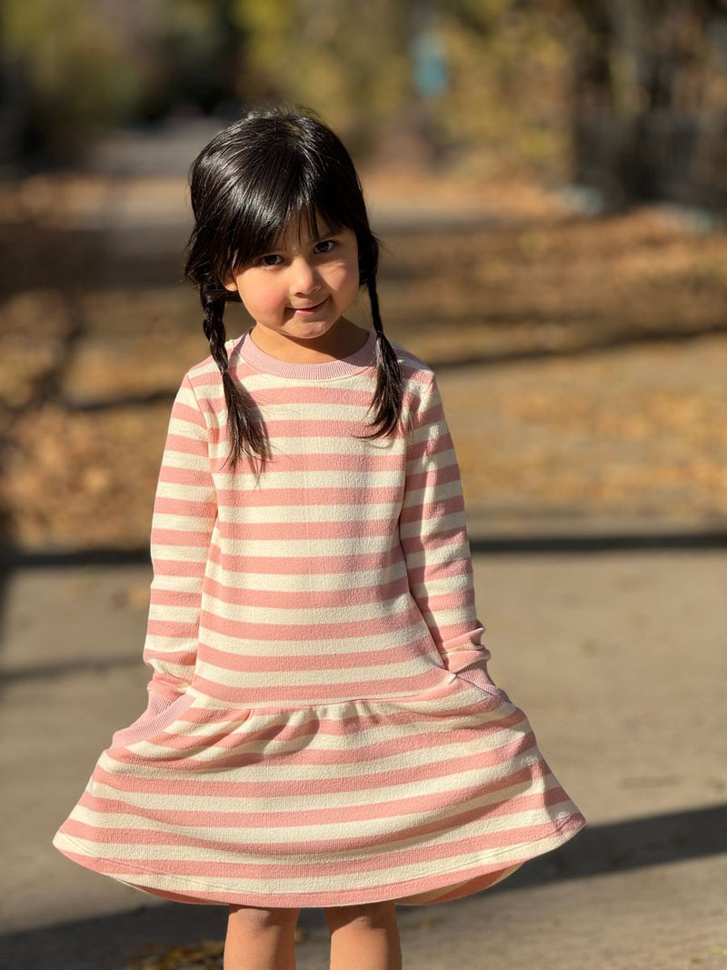 VIGNETTE GIRLS LARA DRESS PINK STRIPE