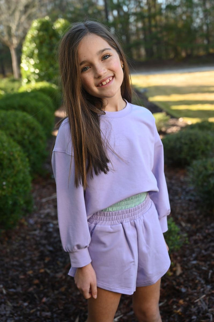 PLEAT COMER SHORTS PURPLE