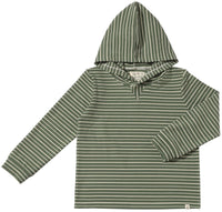ME & HENRY ROGER HOODED TOP GREEN STRIPE